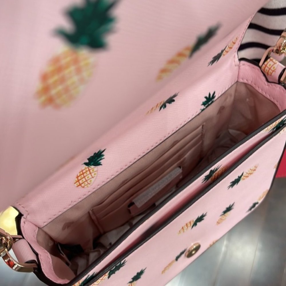 Kate Spade Staci Square Pineapple Crossbody Pink Multi - Picture 16 of 16